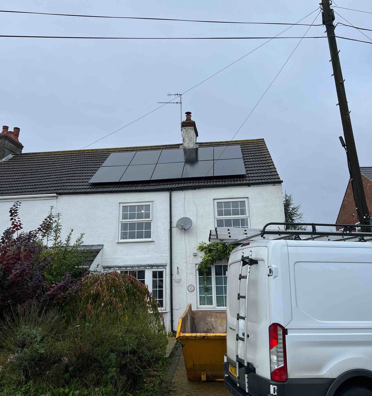 Solar PV array installed on a terraced house roof