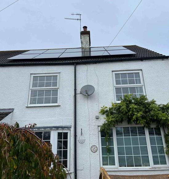 Solar PV array on a terraced house