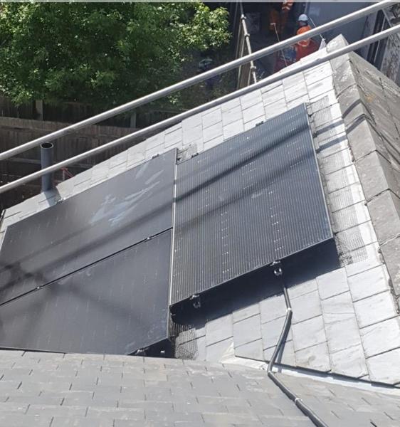Solar PV panels on a flat roof