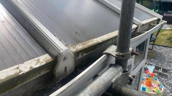 Solar PV installation with scaffold access