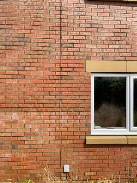 Completed brickwork on a new-build house