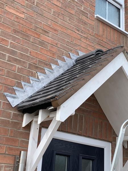 New tiled canopy over a front door on a new build – Staff4dshire Roofing Specialists