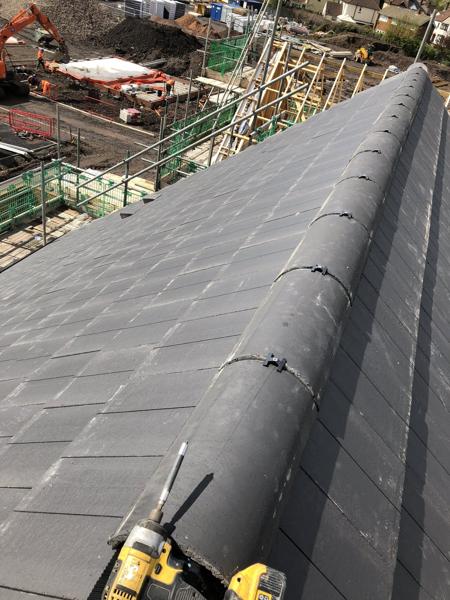 Ridge detail on a new interlocking tile roof – Staff4dshire Roofing Specialists
