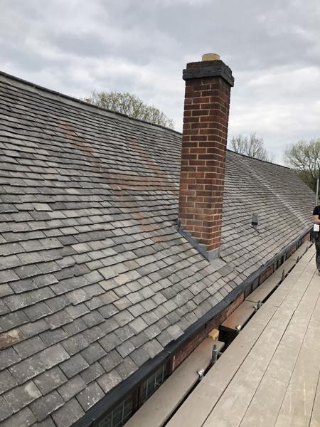 Re-roofed slope with chimney – Staff4dshire Roofing Specialists