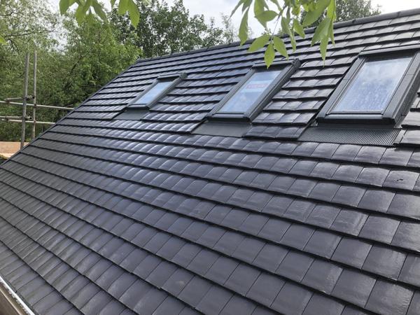 New tiled roof with roof windows and verges – Staff4dshire Roofing Specialists