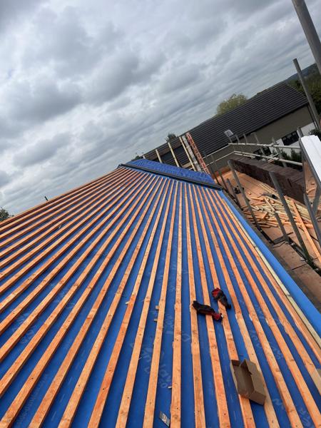 Re-roof with lead valleys and chimney flashings – Staff4dshire Roofing Specialists