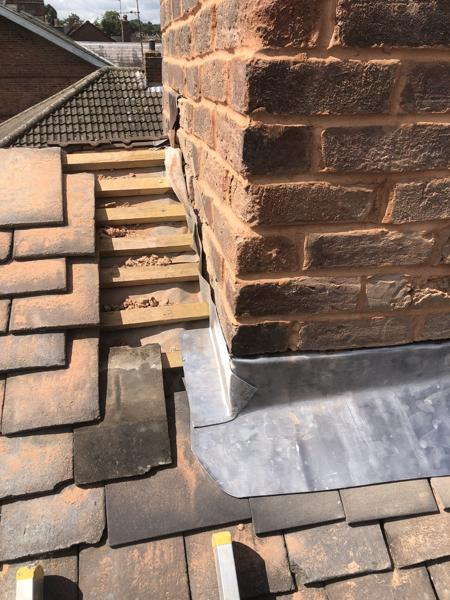 Re-roof with lead valleys and chimney flashings – Staff4dshire Roofing Specialists