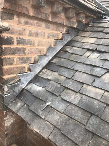 Re-roof with lead valleys and chimney flashings – Staff4dshire Roofing Specialists