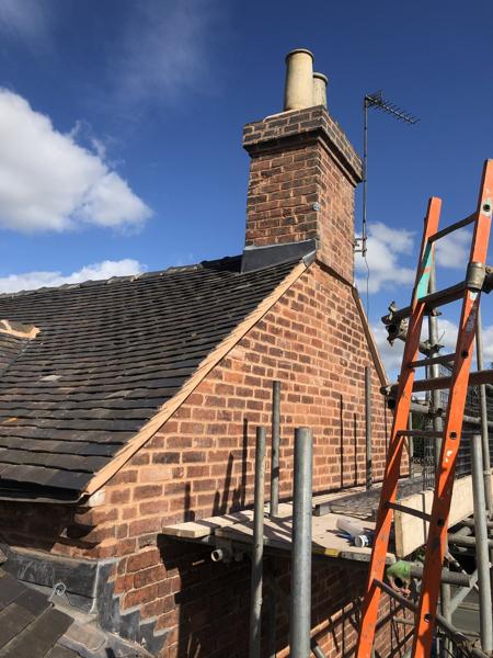 Re-roof with lead valleys and chimney flashings – Staff4dshire Roofing Specialists