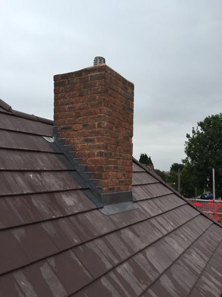 New chimney flashing and tiled roof – Staff4dshire Roofing Specialists