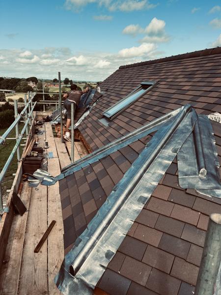 Lead valley on a new tiled roof – Staff4dshire Roofing Specialists