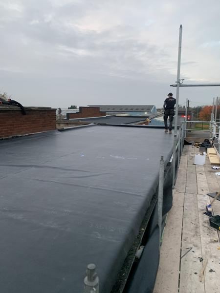 New EPDM rubber flat roof on a commercial building – Staff4dshire Roofing Specialists