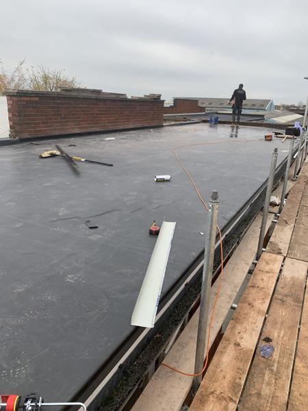 New EPDM rubber flat roof on a commercial building – Staff4dshire Roofing Specialists