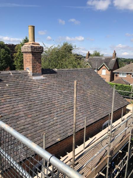 Scaffold access for a terrace re-roof – Staff4dshire Scaffolding